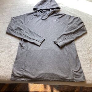 Gymshark Gray Hooded Tunic Length Sweatshirt Size Medium
